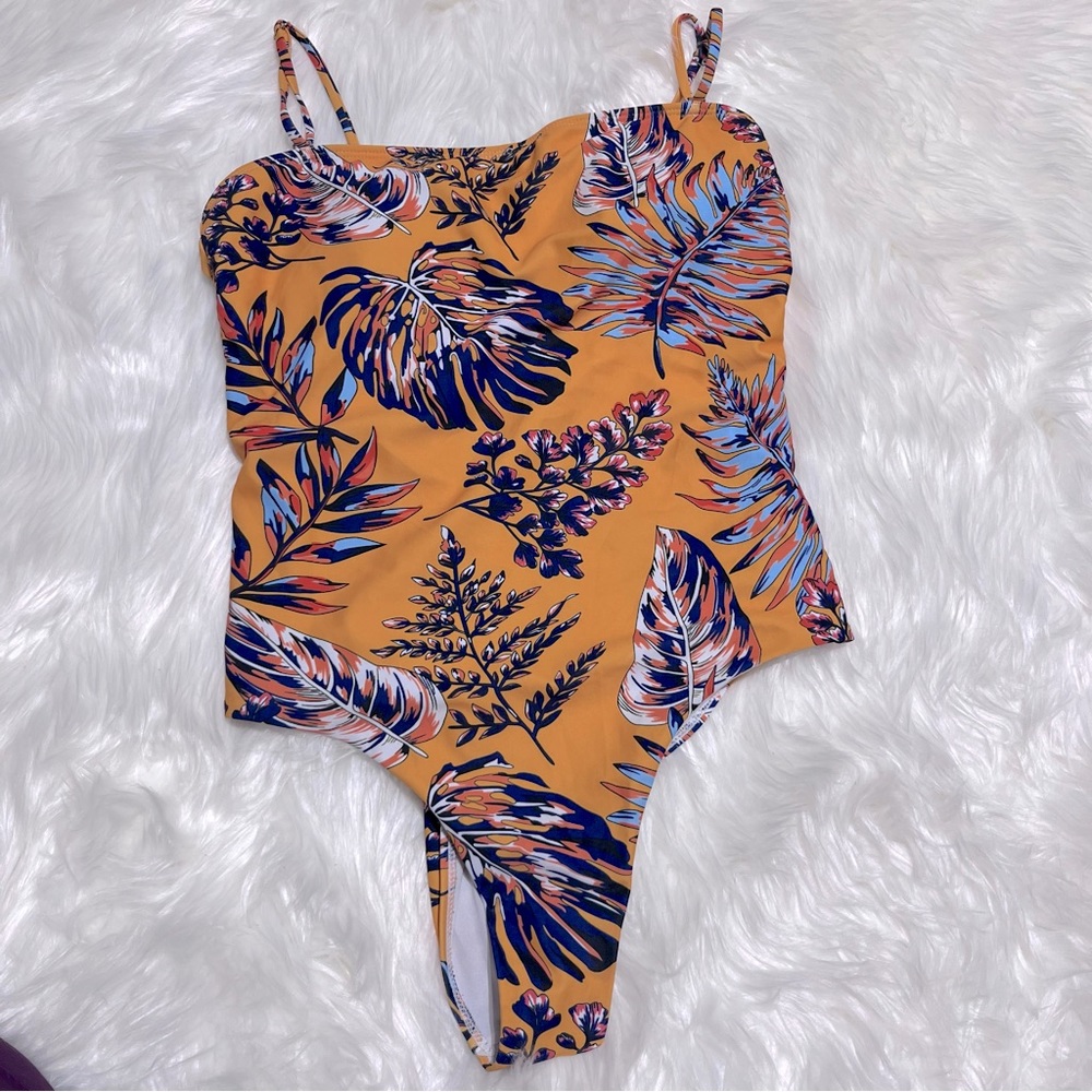 Tropical high waist one‎ piece swimsuit size L